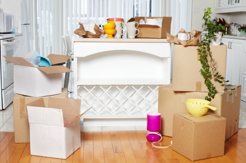 Measured storage items arranged neatly for a cubic-yard quote