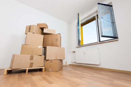 Furniture being protected during a flat removal in Sladegreen