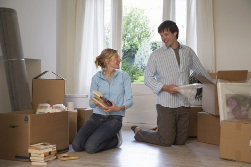 Commercial stock and office items organized in storage space