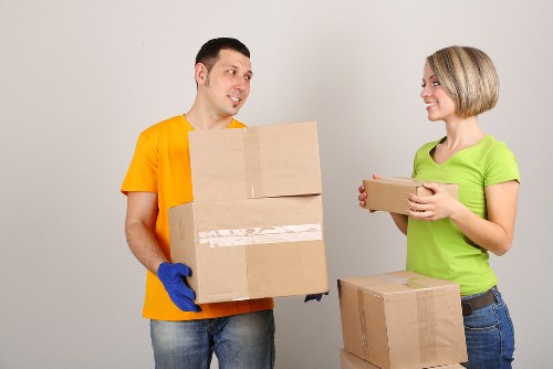 Packed boxes ready for student storage in Sladegreen